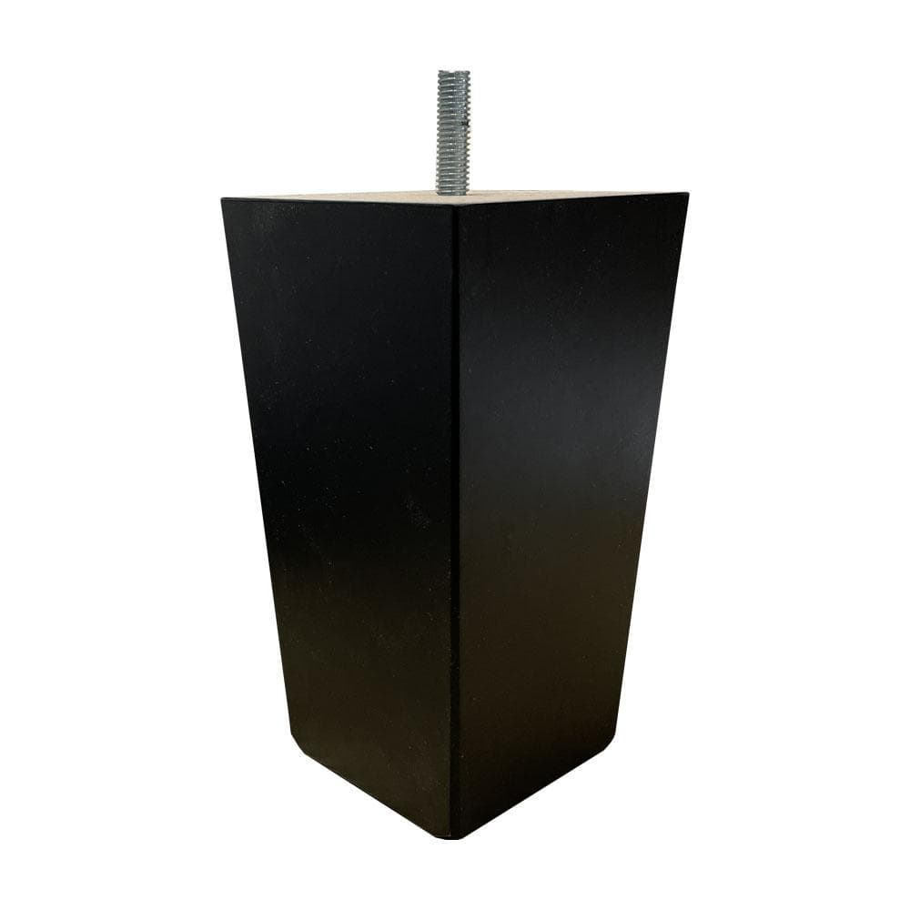 Meubelpoot zwart taps 7,5 bij 7,5 cm en hoogte 14 cm  van massief hout (M8)