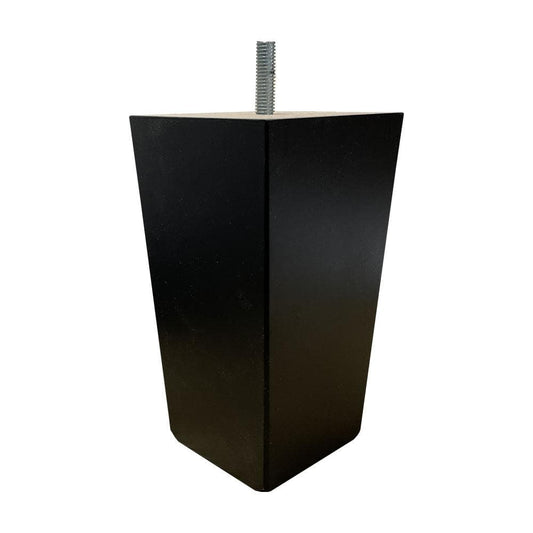 Meubelpoot zwart taps 7,5 bij 7,5 cm en hoogte 14 cm  van massief hout (M8)