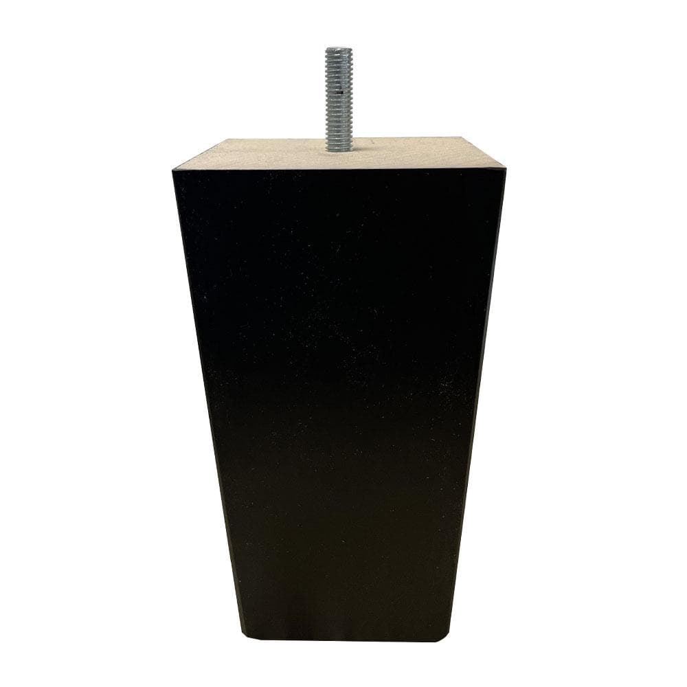 Meubelpoot zwart taps 7,5 bij 7,5 cm en hoogte 14 cm  van massief hout (M8)