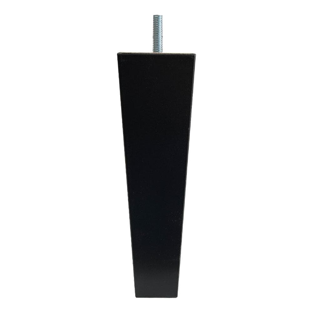 Meubelpoot zwart taps 5,5 bij 5,5 cm en hoogte 19,5 cm  van massief hout (M8)