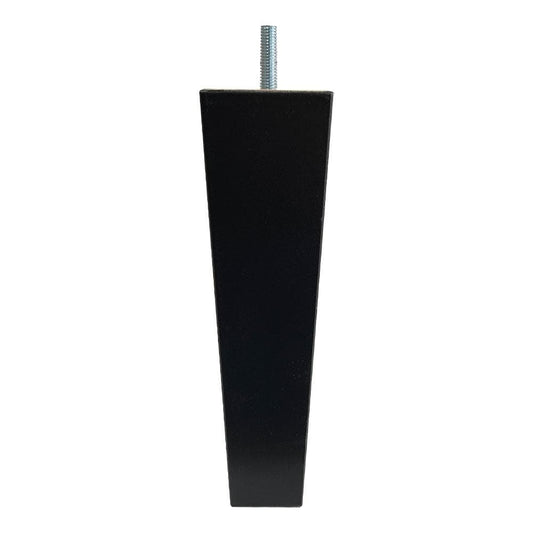Meubelpoot zwart taps 5,5 bij 5,5 cm en hoogte 19,5 cm  van massief hout (M8)