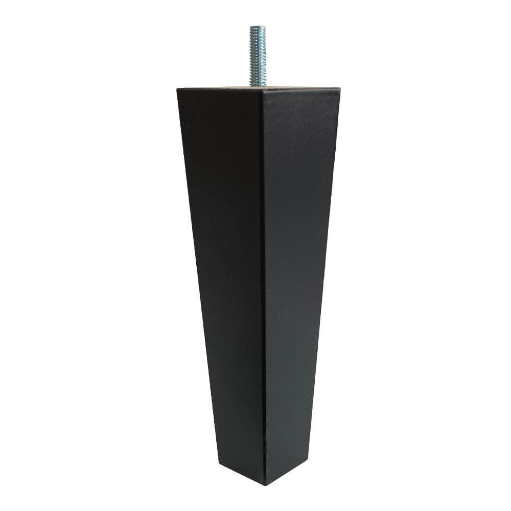 Meubelpoot zwart taps 5,5 bij 5,5 cm en hoogte 19,5 cm  van massief hout (M8)