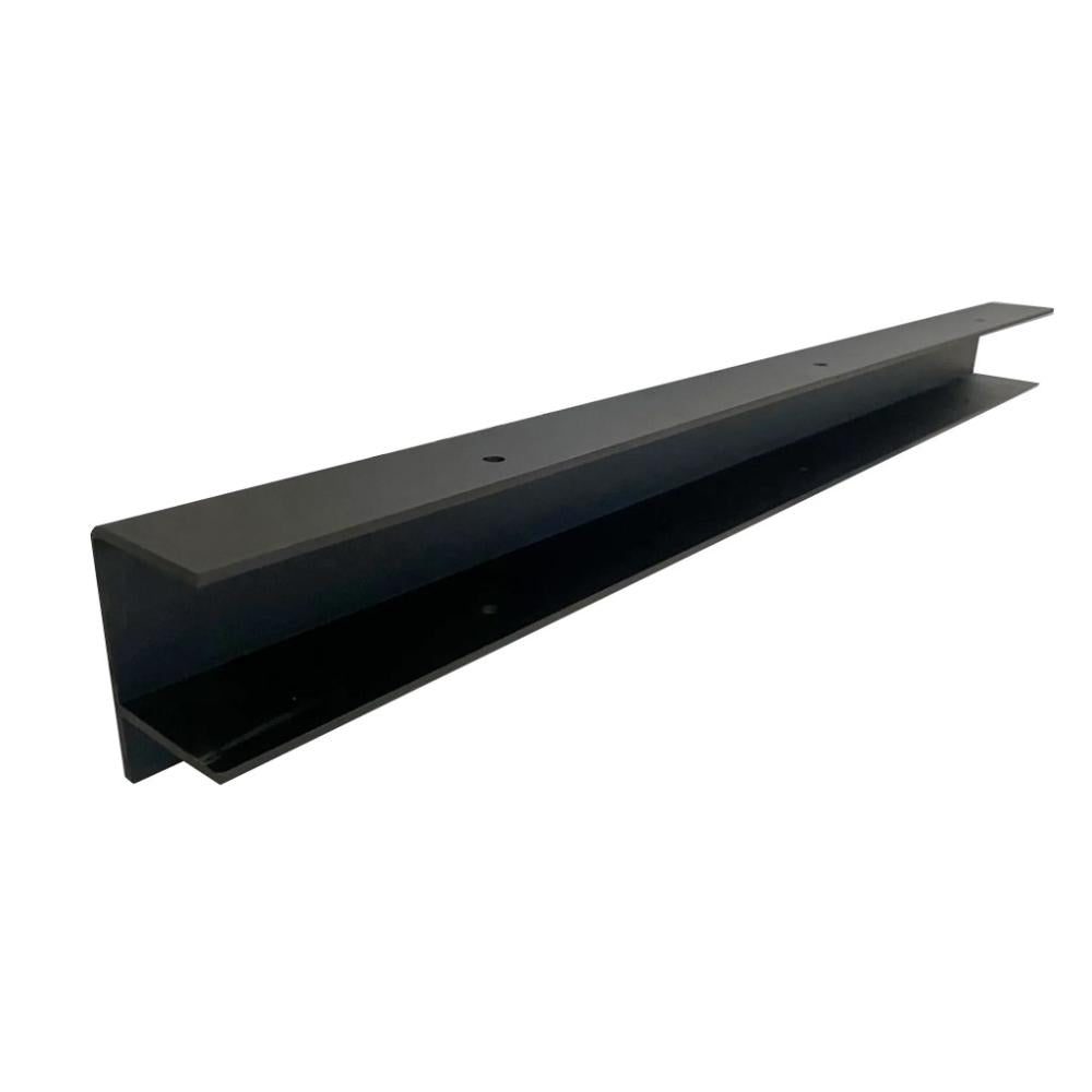 Massief stalen u-vorm muurbeugel zwart lengte 80 cm en hoogte 5 cm