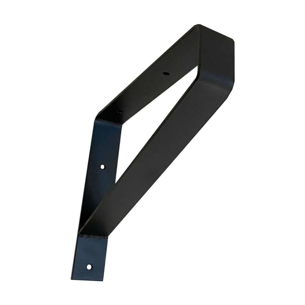 Massief stalen muurbeugel zwart diepte 25 cm en hoogte 15 cm