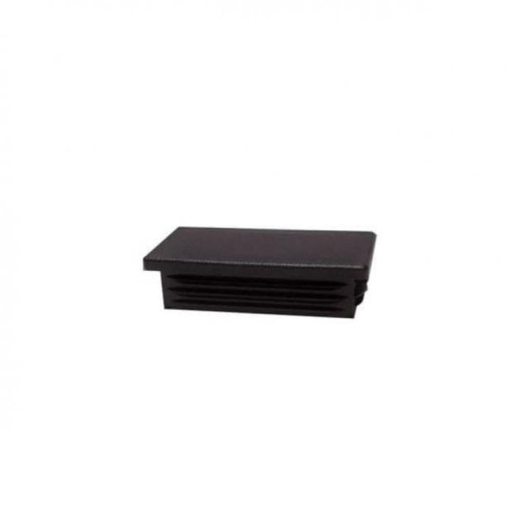 Inslagdop/meubeldop zwart rechthoek 3 bij 2 cm en hoogte 0,4 cm  van kunststof - 8 stuks