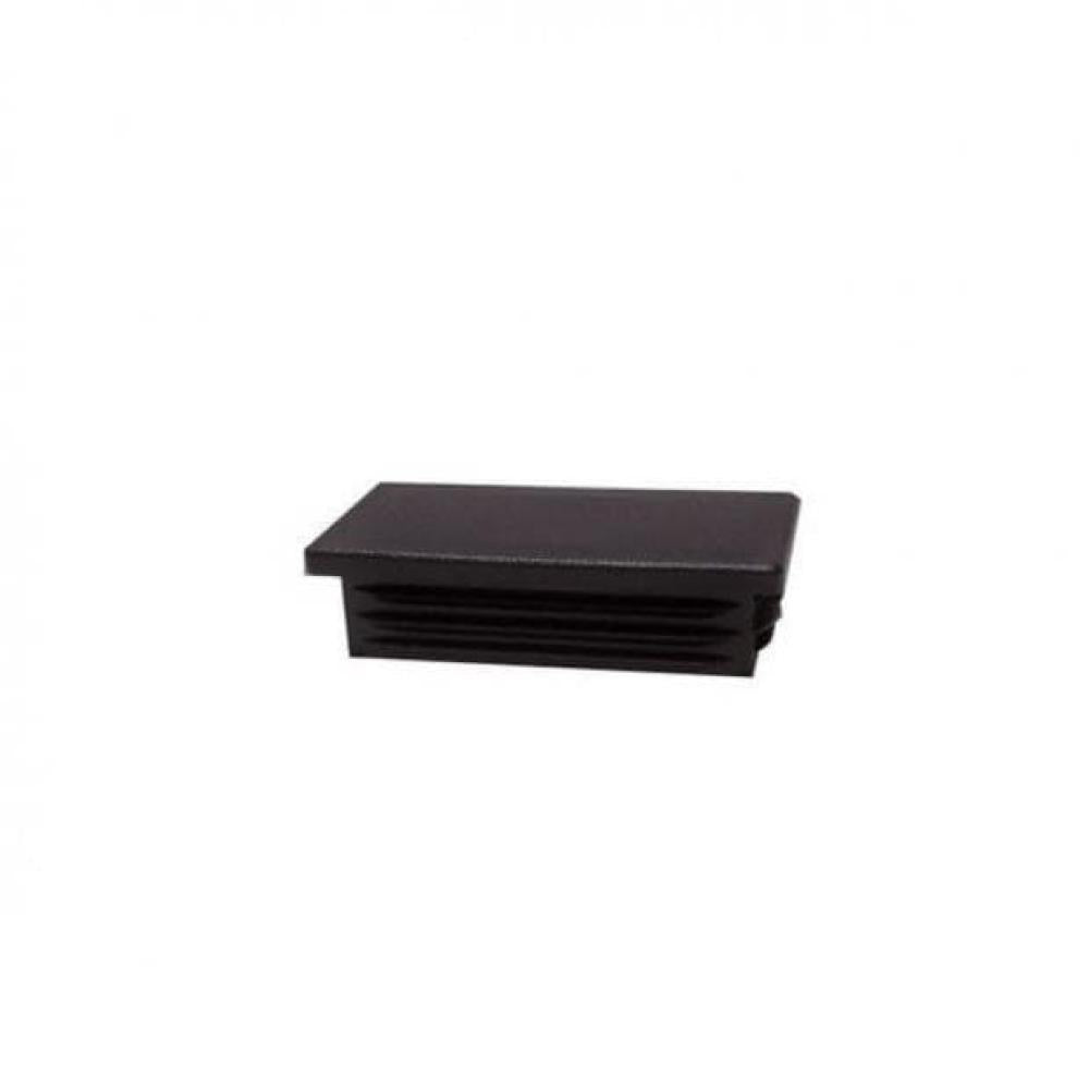 Inslagdop/meubeldop zwart rechthoek 3 bij 1 cm en hoogte 0,4 cm  van kunststof - 8 stuks