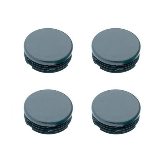 Inslagdop/meubeldop zwart rond Ø 1,5 cm en hoogte 0,4 cm  van kunststof - 4 stuks