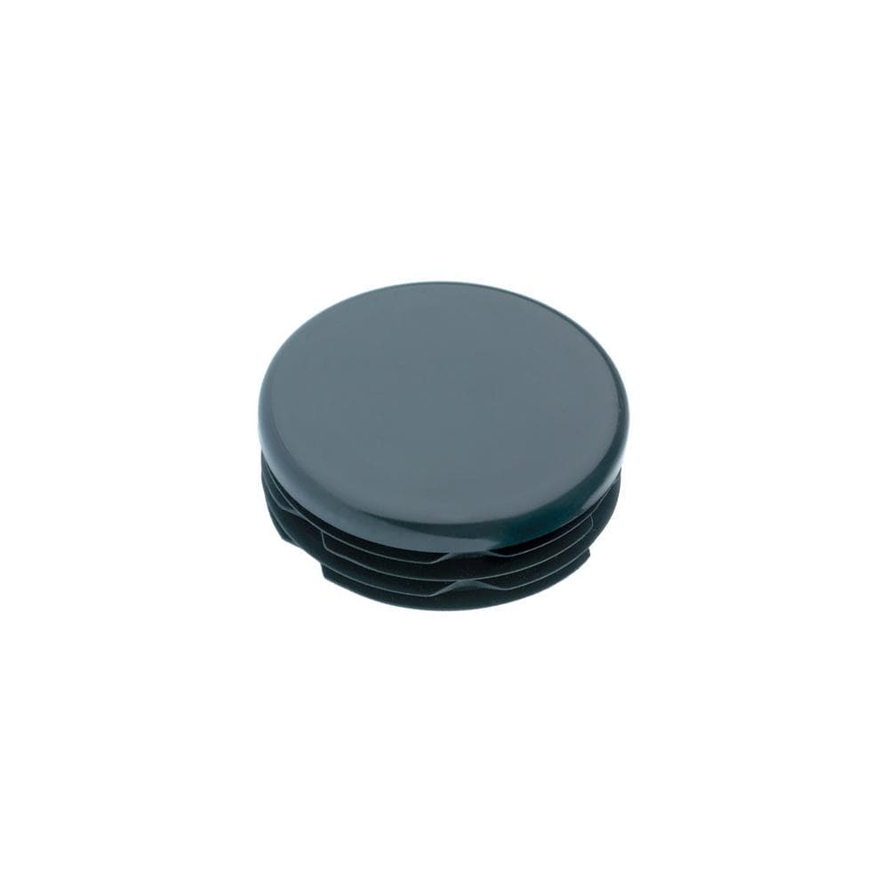 Inslagdop/meubeldop zwart rond Ø 2,8 cm en hoogte 0,4 cm  van kunststof - 8 stuks