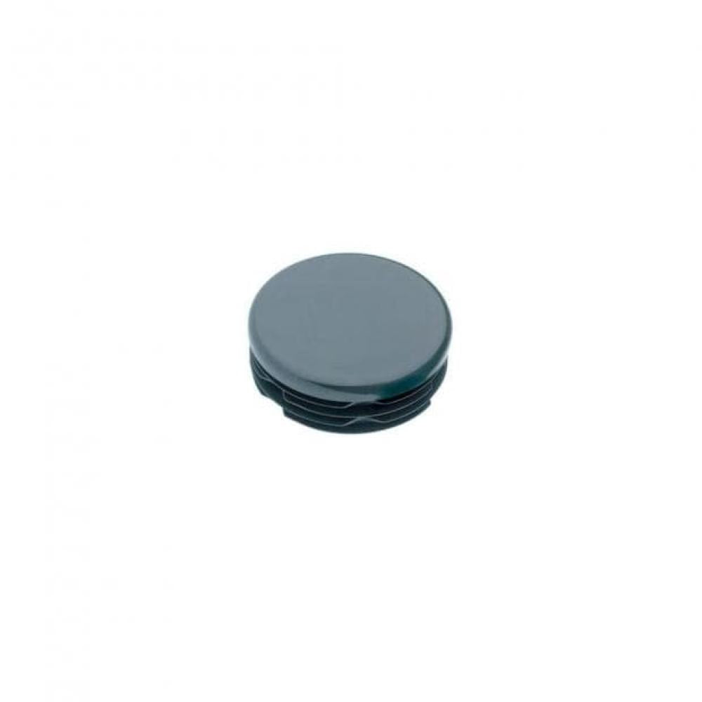 Inslagdop/meubeldop zwart rond Ø 2 cm en hoogte 0,4 cm  van kunststof - 8 stuks