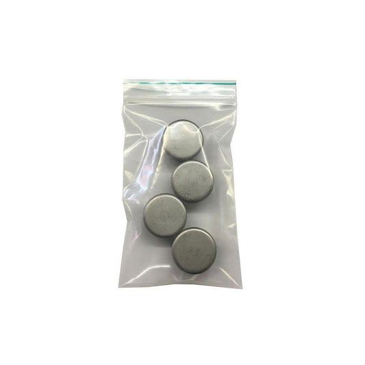 Inslagdop/meubeldop rvs look rond Ø 3,2 cm en hoogte 0,4 cm  van kunststof - 4 stuks