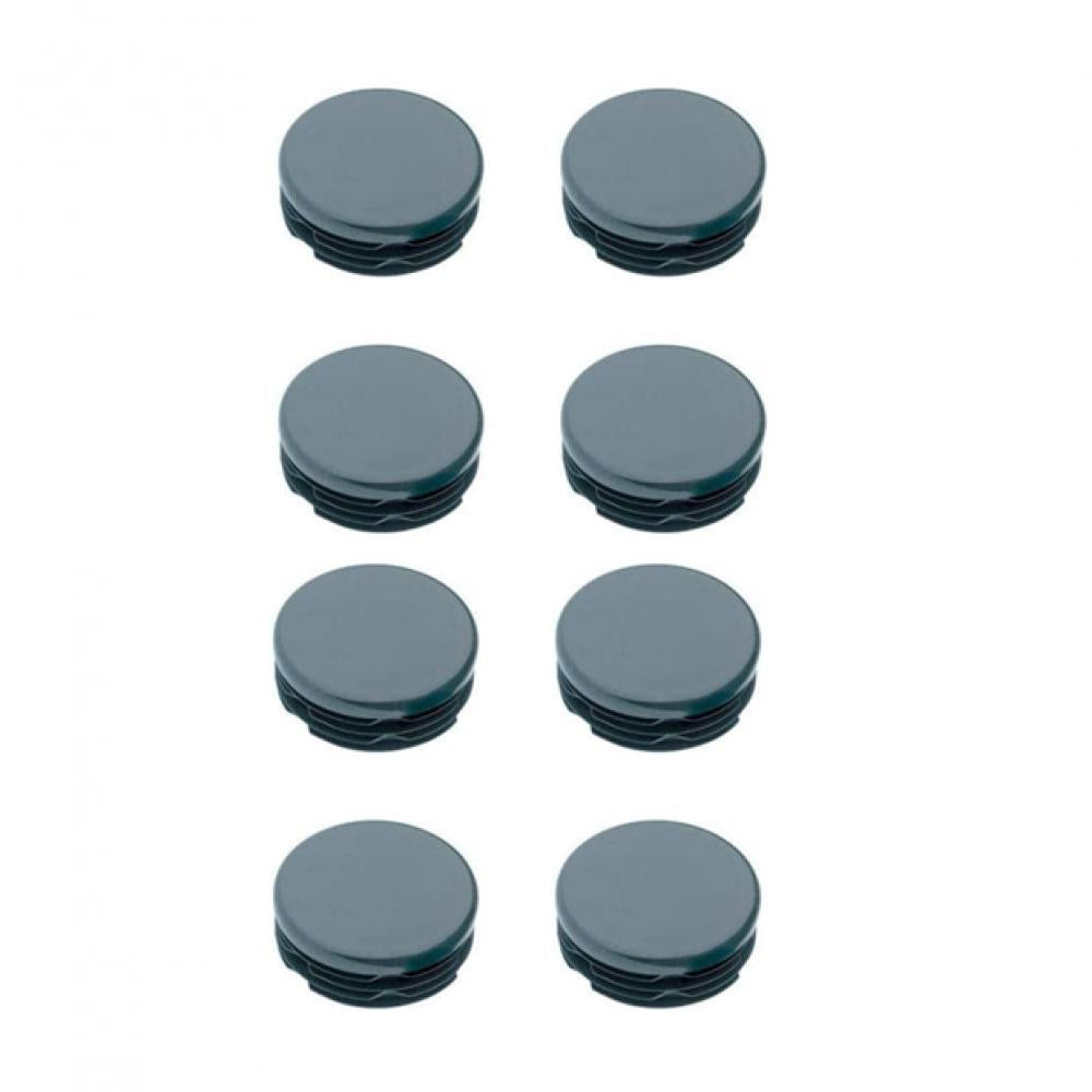 Inslagdop/meubeldop zwart rond Ø 3,5 cm en hoogte 0,4 cm  van kunststof - 8 stuks