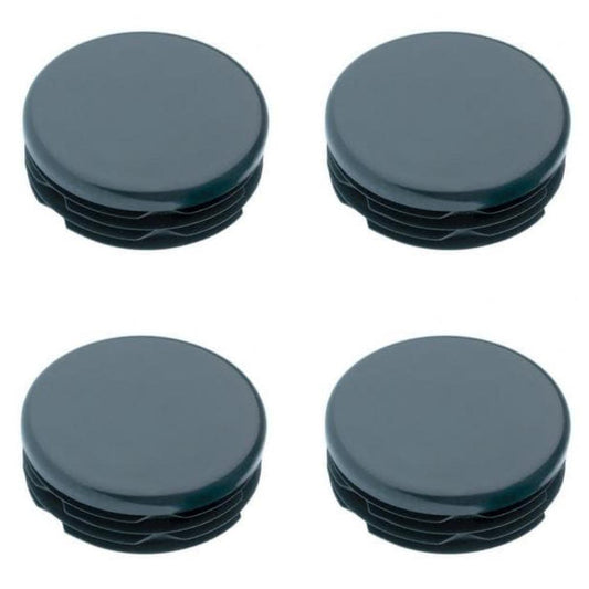 Inslagdop/meubeldop zwart rond Ø 5 cm en hoogte 0,4 cm  van kunststof - 4 stuks
