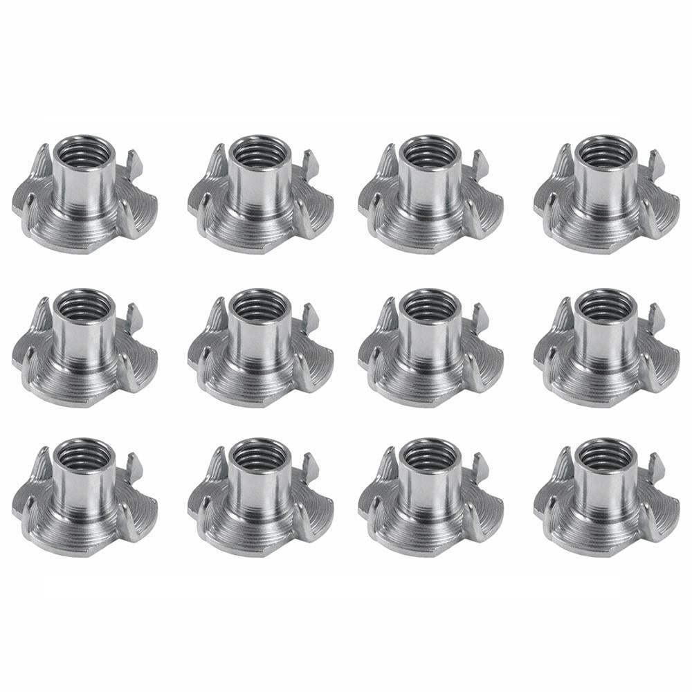 Stalen inslagmoer verzinkt rond ø 0,9 cm en hoogte 1,1 cm  (M8)  - 12 stuks