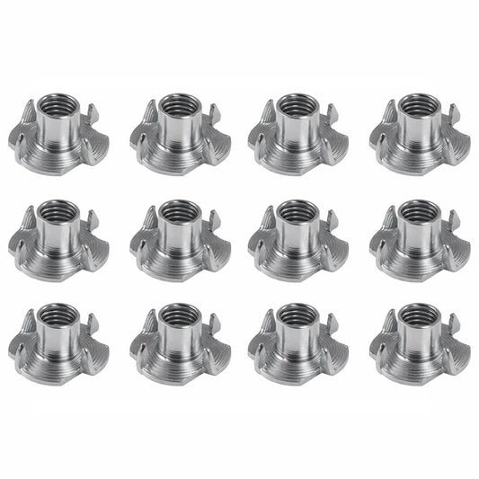 Stalen inslagmoer verzinkt rond ø 0,9 cm en hoogte 1,1 cm  (M8)  - 12 stuks