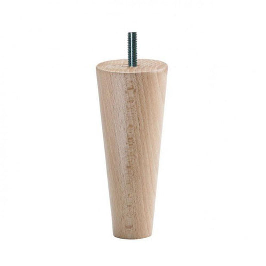 Meubelpoot  conisch 5,5 bij 5,5 cm en hoogte 12 cm  van massief hout (M8)