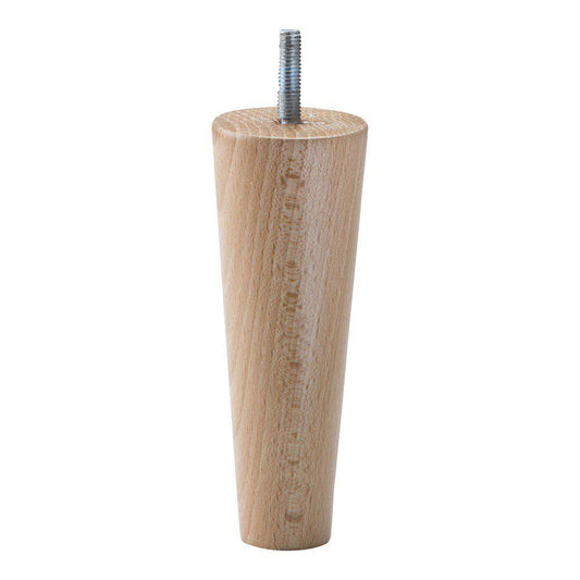 Meubelpoot  conisch 5 bij 5 cm en hoogte 15 cm  van massief hout (M10)