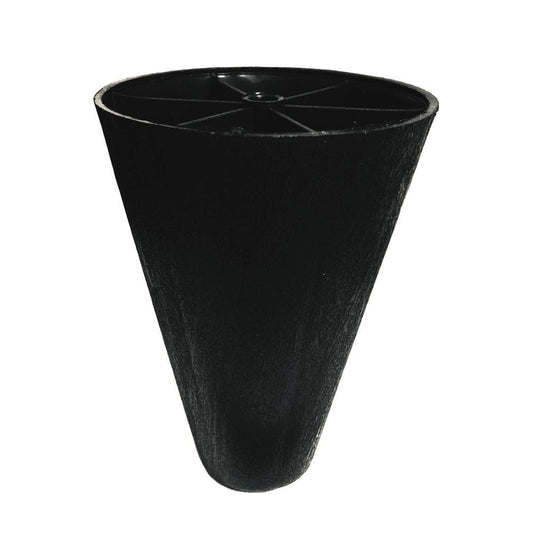 Meubelpoot zwart conisch 10 bij 10 cm en hoogte 13 cm  van kunststof