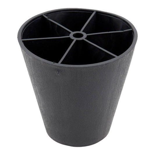 Meubelpoot zwart conisch 7,5 bij 7,5 cm en hoogte 6,5 cm  van kunststof