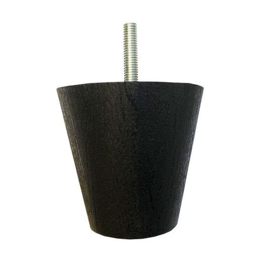 Meubelpoot zwart conisch 7,5 bij 7,5 cm en hoogte 7 cm  van kunststof (M8)