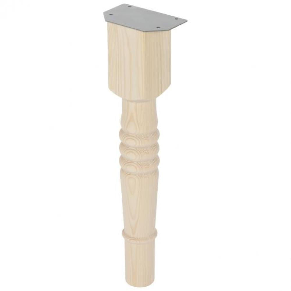 Landelijke meubelpoot  rond Ø 7 cm en hoogte 42 cm  van massief hout - 4 stuks