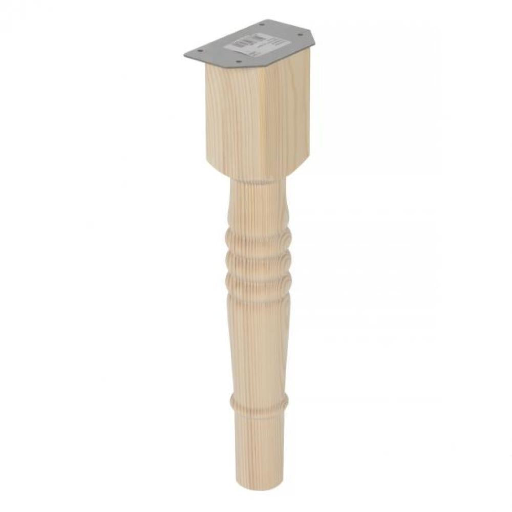 Landelijke meubelpoot  rond Ø 7 cm en hoogte 42 cm  van massief hout - 4 stuks