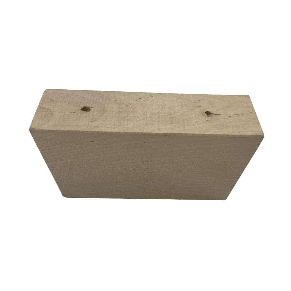 Meubelpoot  rechthoek 12,5 bij 4 cm en hoogte 6 cm  van massief hout