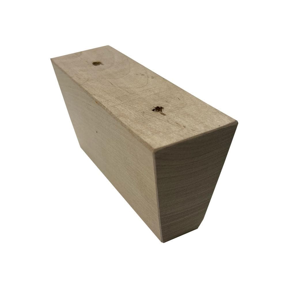 Meubelpoot  rechthoek 12,5 bij 4 cm en hoogte 6 cm  van massief hout