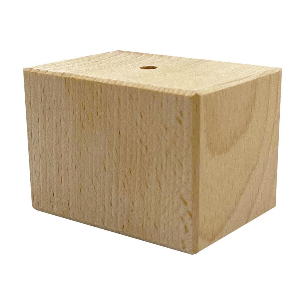 Meubelpoot  vierkant 7 bij 5 cm en hoogte 5 cm  van massief hout