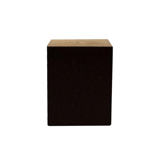 Meubelpoot zwart vierkant 6 bij 5 cm en hoogte 6 cm  van massief hout