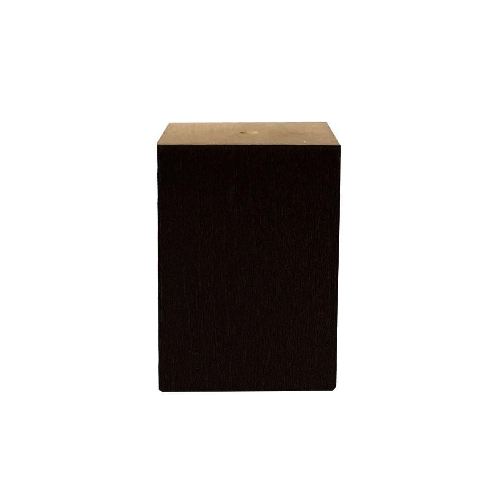 Meubelpoot zwart vierkant 5 bij 5 cm en hoogte 7 cm  van massief hout