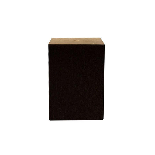 Meubelpoot zwart vierkant 5 bij 5 cm en hoogte 7 cm  van massief hout