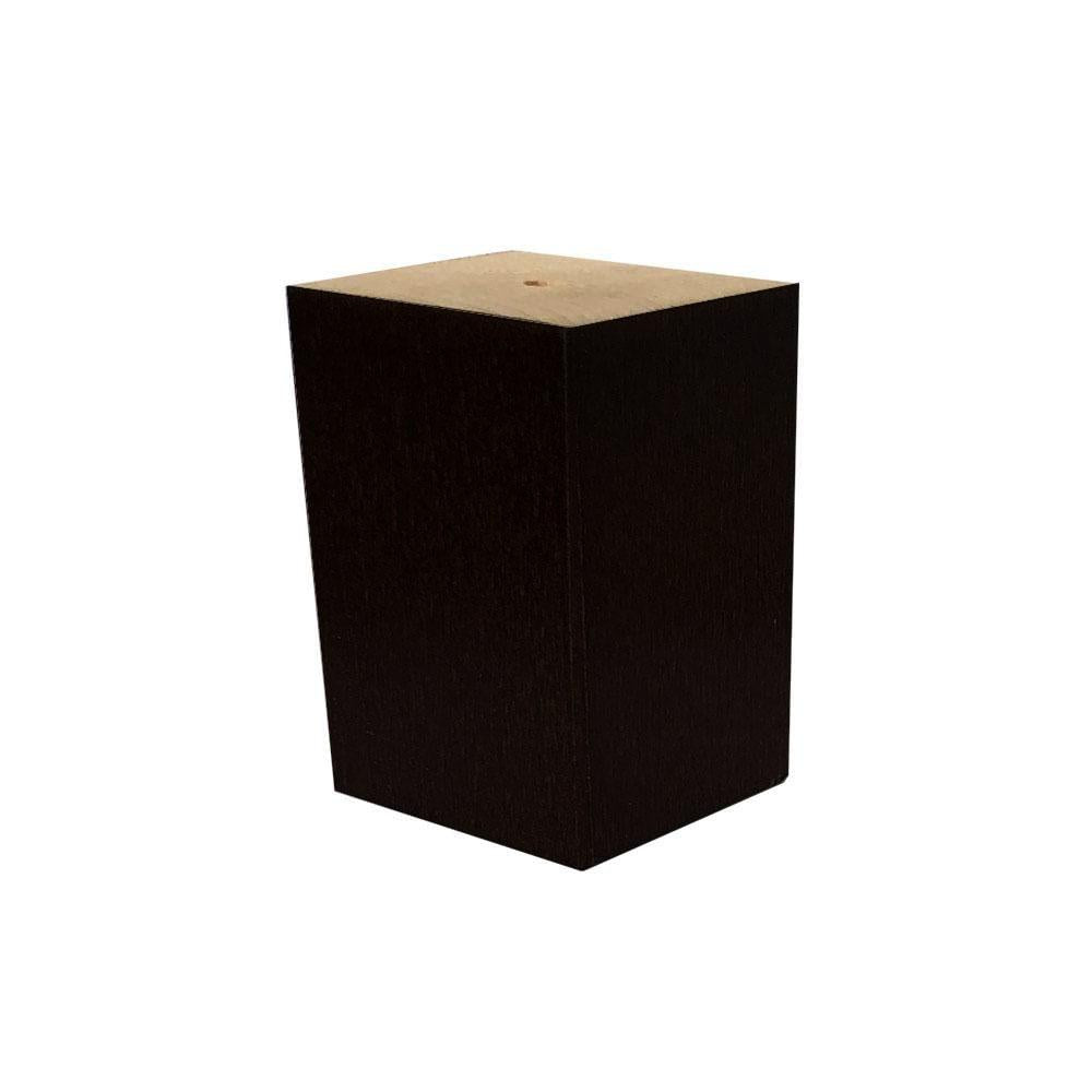 Meubelpoot zwart vierkant 5 bij 5 cm en hoogte 7 cm  van massief hout