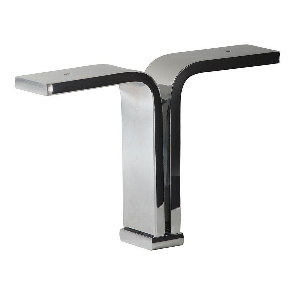 Massief stalen meubelpoot chroom design 18,5 bij 4 cm en hoogte 13 cm  (1 x 4 cm)