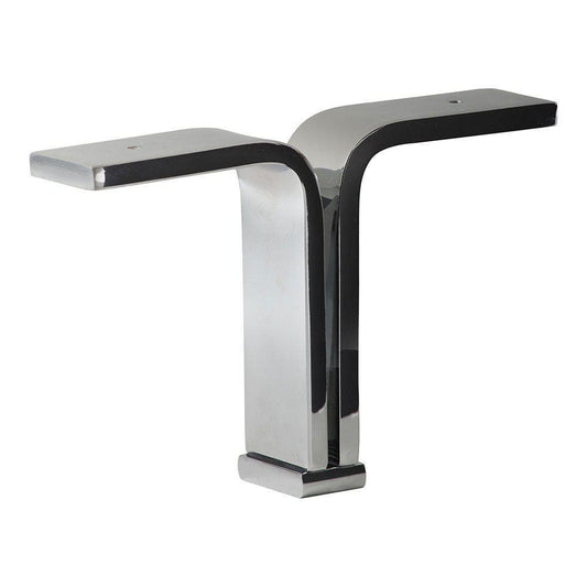Massief stalen meubelpoot chroom design 18,5 bij 4 cm en hoogte 13 cm  (1 x 4 cm)