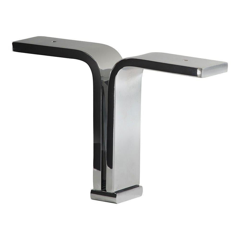 Massief stalen meubelpoot chroom design 18,5 bij 4 cm en hoogte 13 cm  (1 x 4 cm)