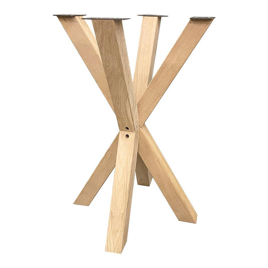 Spinpoot van eikenhout horeca bartafel 70 bij 70 cm en hoogte 100 cm (8 x 8 cm)