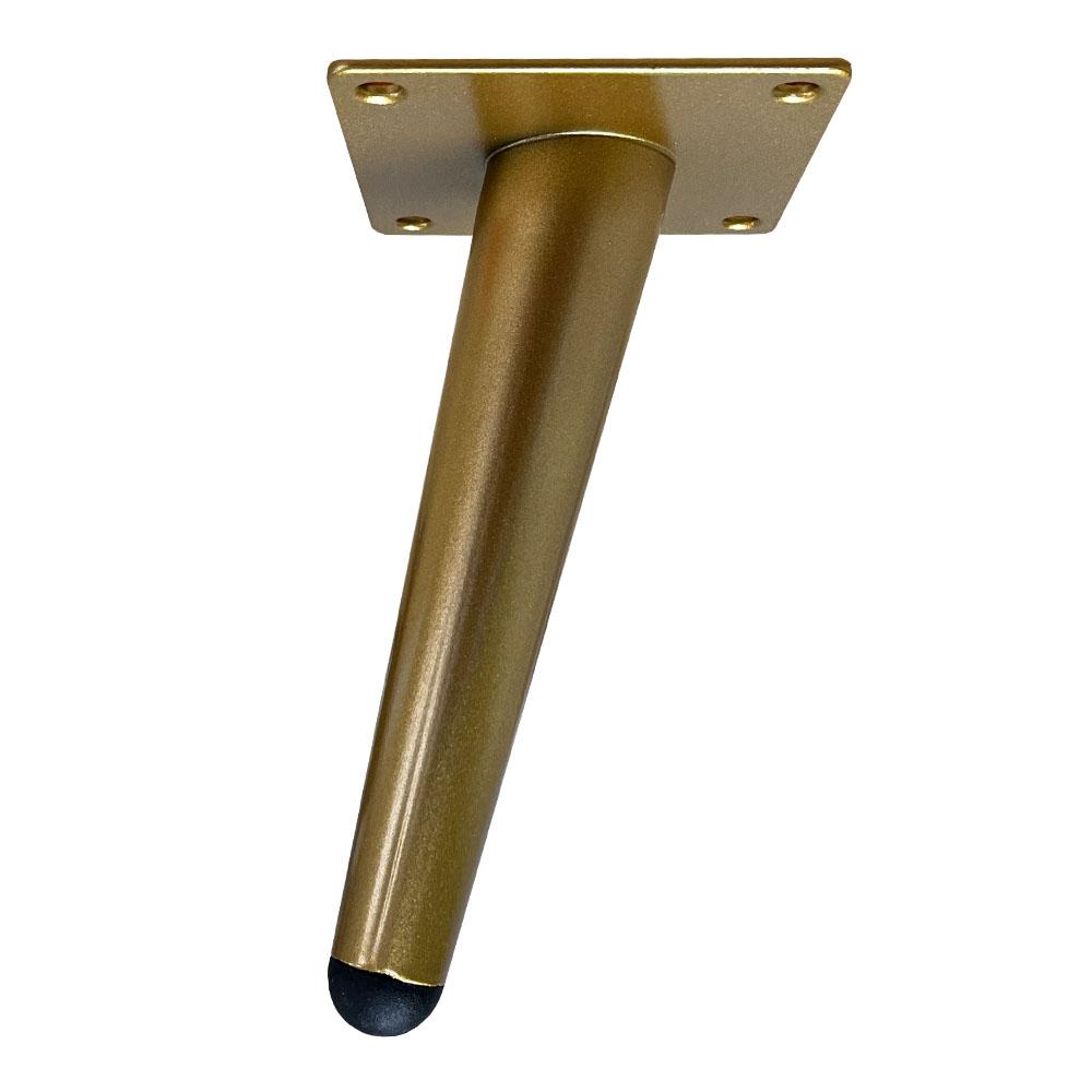 Stalen schuine meubelpoot goud conisch ø 3,5 cm / 2 cm en hoogte 15 cm