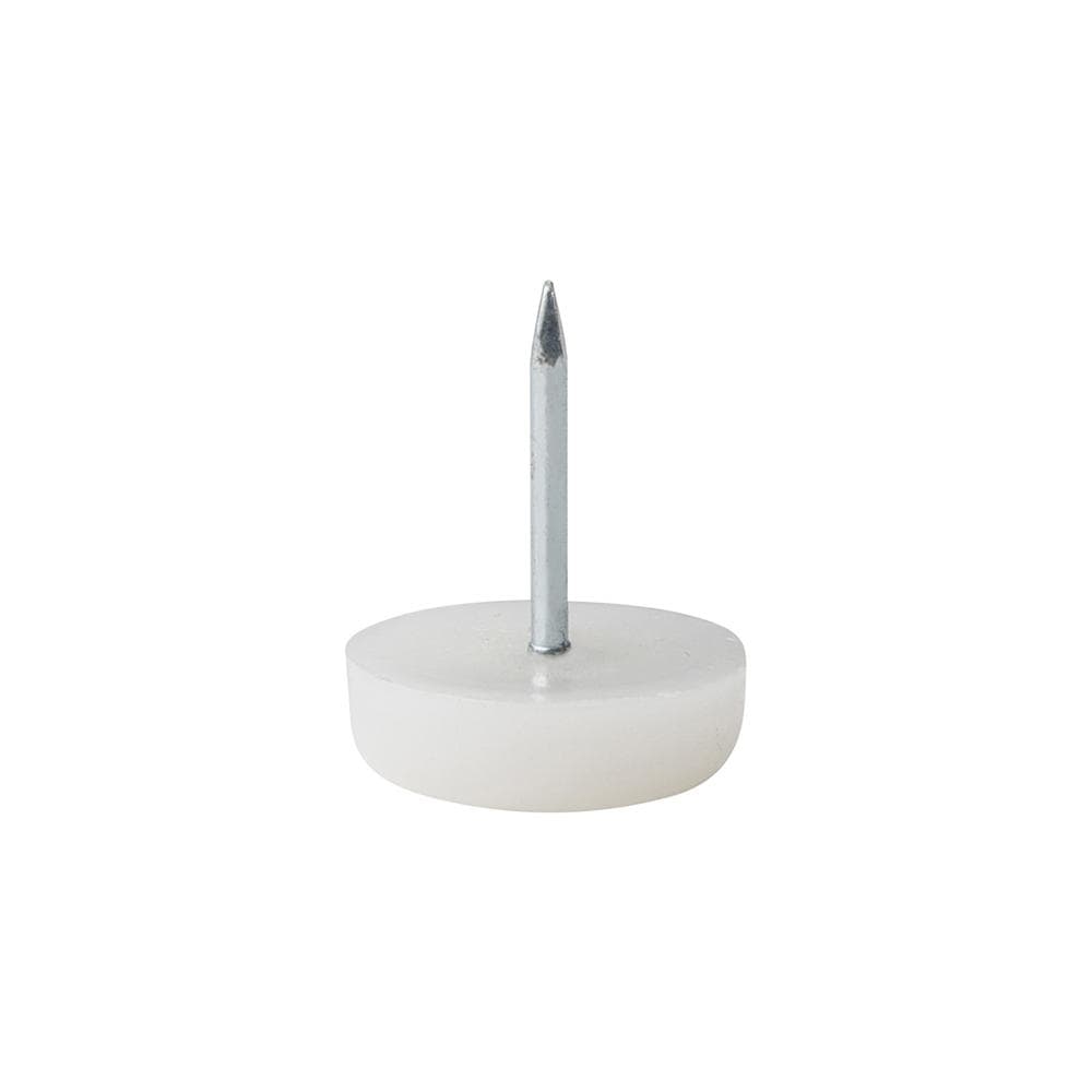 Glijder wit rond Ø 1,8 cm en hoogte 0,6 cm  van kunststof - 20 stuks