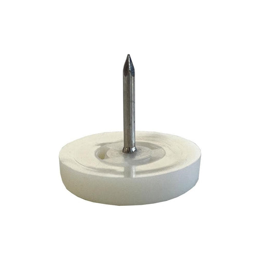 Glijder wit rond Ø 2,5 cm en hoogte 0,6 cm  van kunststof - 20 stuks