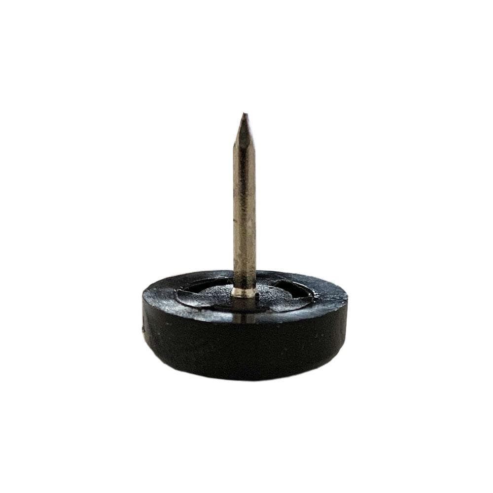 Glijder zwart rond Ø 2 cm en hoogte 0,6 cm  van kunststof - 20 stuks