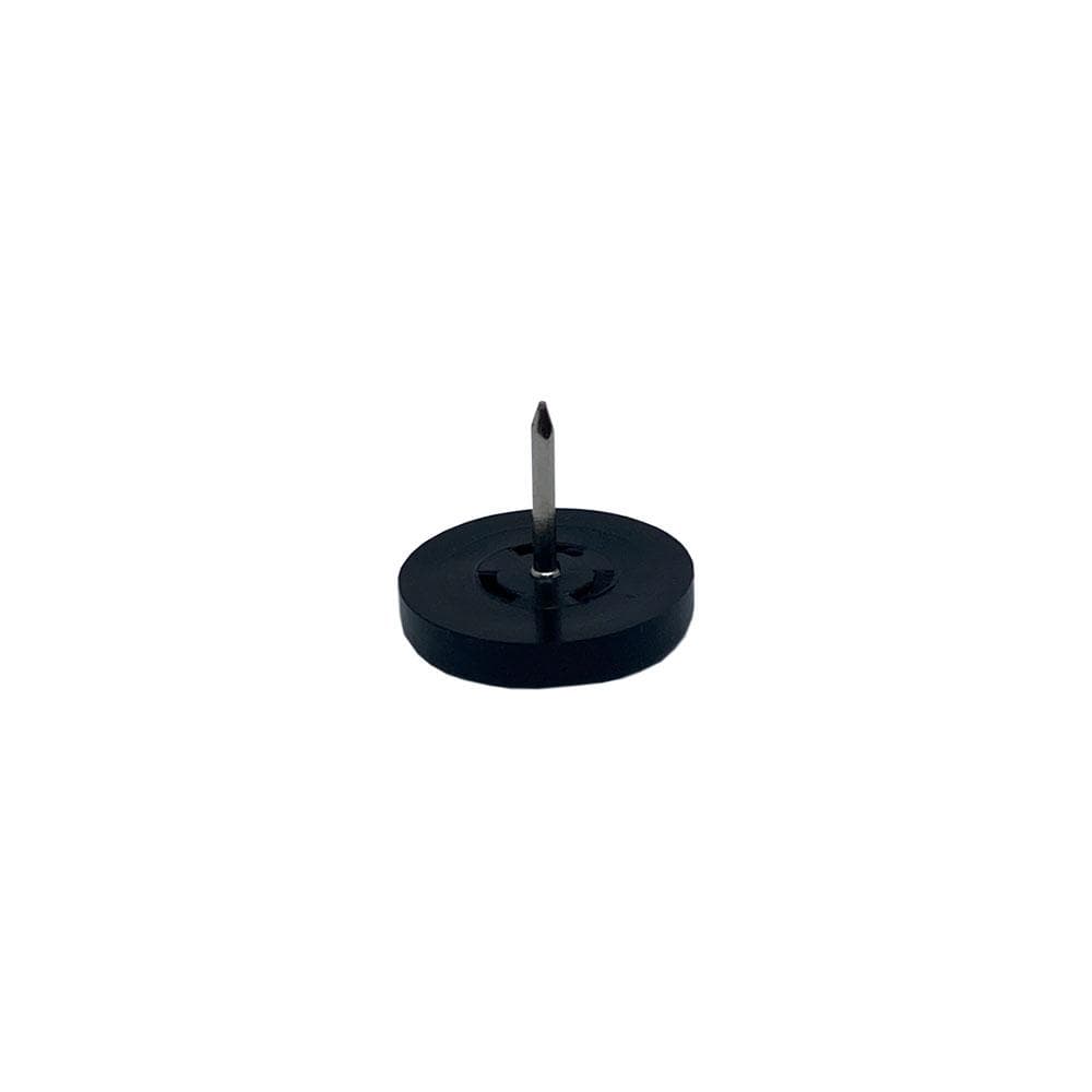 Glijder zwart rond Ø 2,5 cm en hoogte 0,5 cm  van massief kunststof - 8 stuks