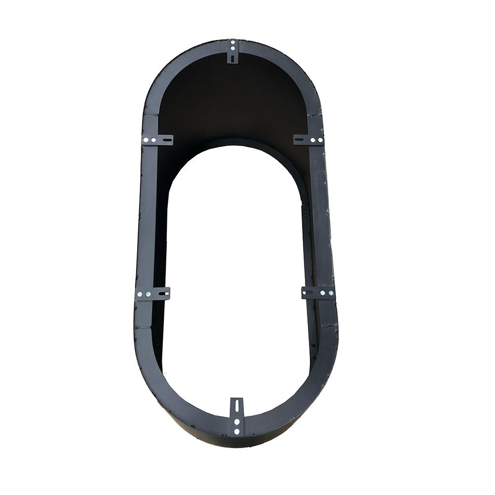 Ovale kegel tafelpoot van staal van 120 bij 50 cm en hoogte 72 cm