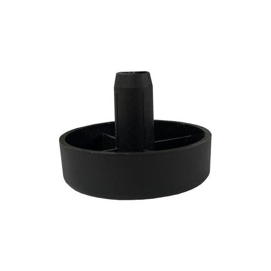 Meubelpoot met pin zwart rond Ø 5 cm en hoogte 1,5 cm  van kunststof