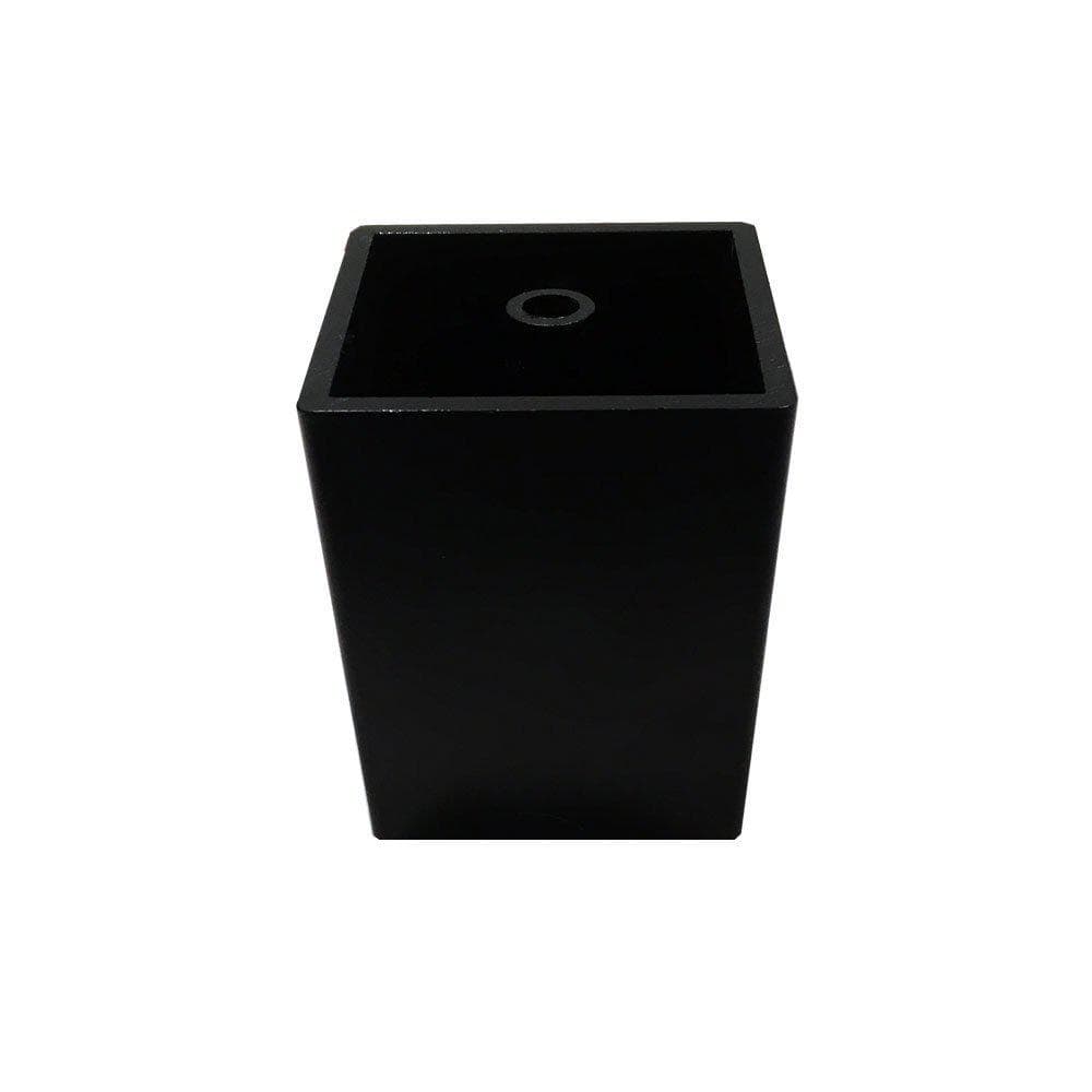 Meubelpoot zwart vierkant 5 bij 5 cm en hoogte 6,2 cm  van kunststof