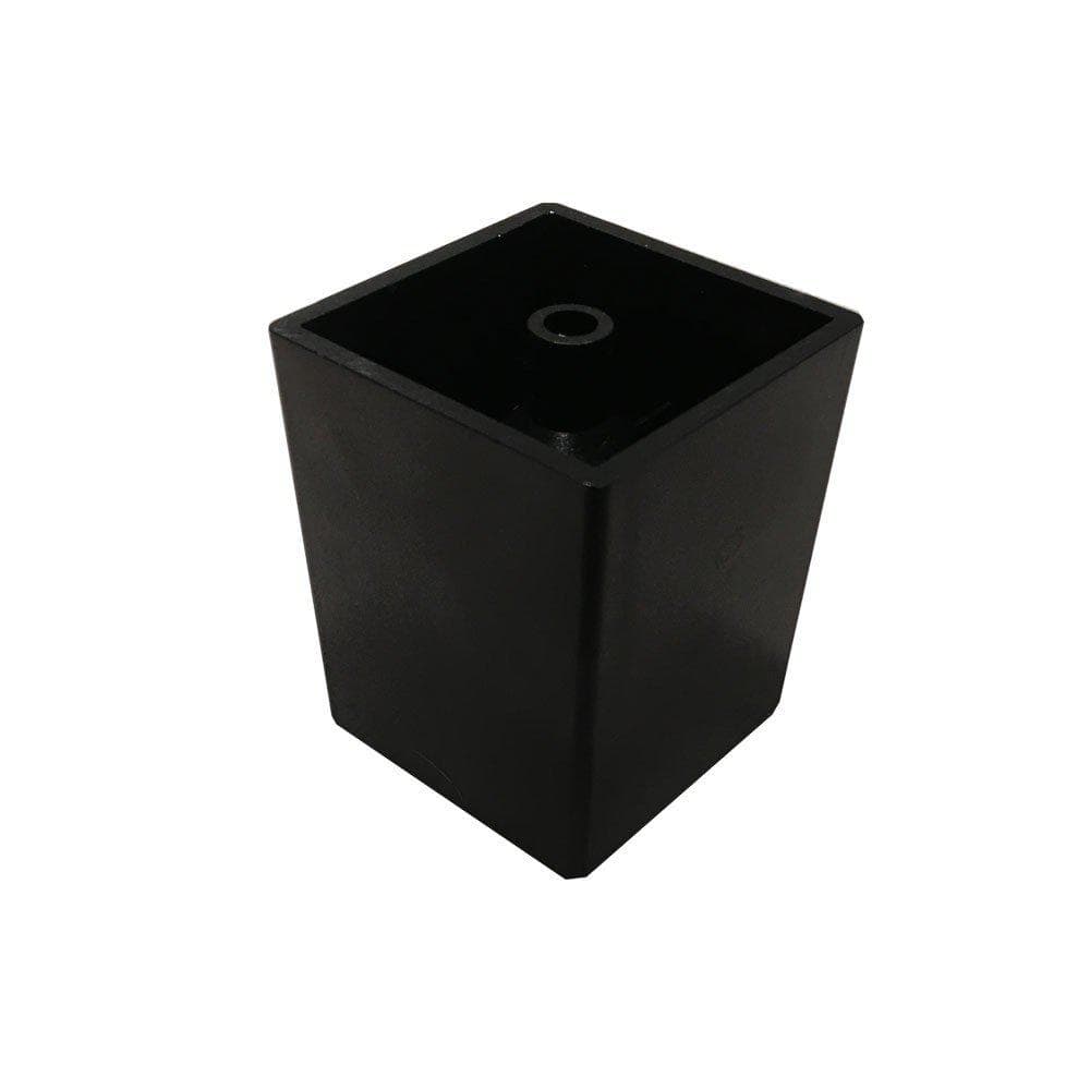 Meubelpoot zwart vierkant 5 bij 5 cm en hoogte 6,2 cm  van kunststof