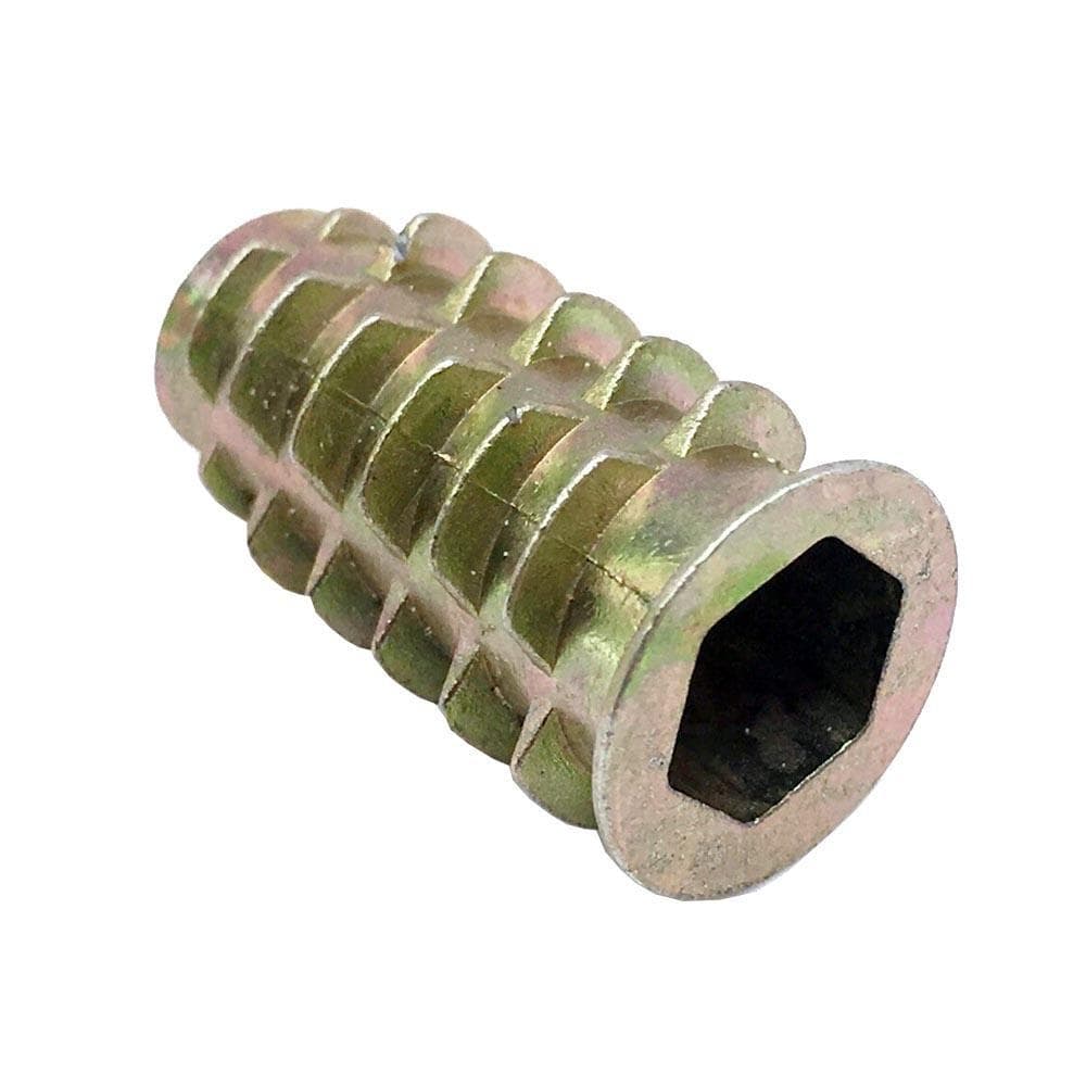 Rampamoer messing rond Ø 1 cm en hoogte 2,5 cm  van massief messing (M6)  - 20 stuks