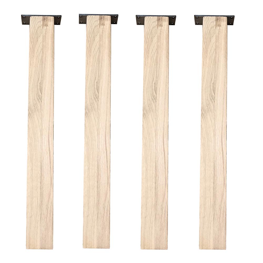 Eiken rechte tafelpoot 72 cm van massief hout 8 x 8 cm - set van 4 stuks