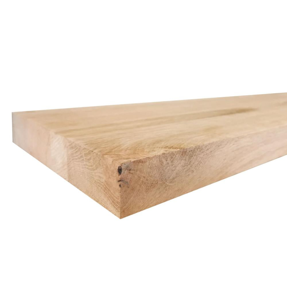 Wandplank eiken 100 bij 30 cm van 4 cm dik massief hout met rechte randen