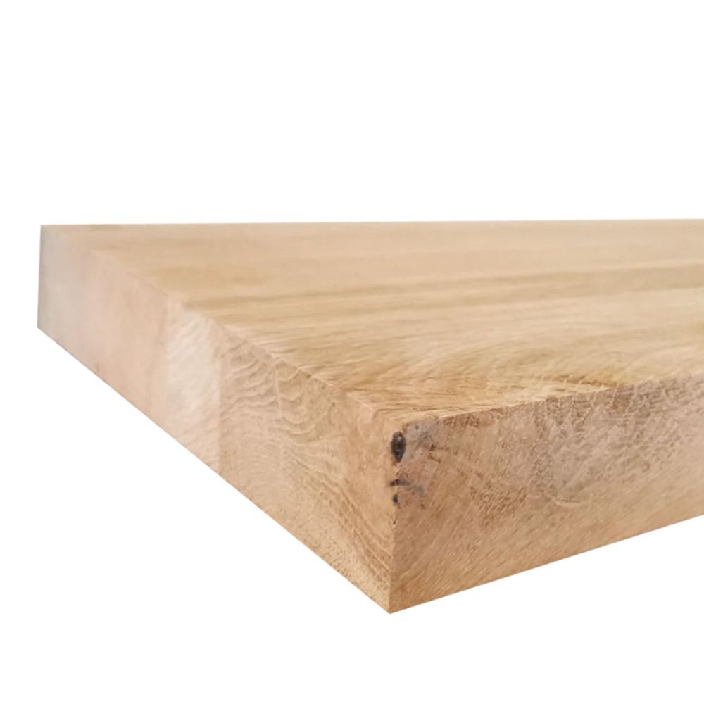 Wandplank eiken 120 bij 20 cm van 4 cm dik massief hout met rechte randen