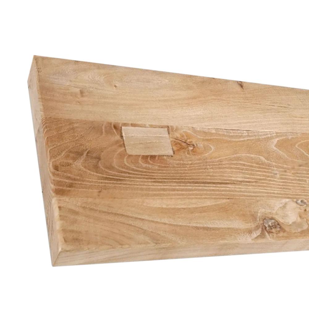 Wandplank elmwood 80 bij 24,5 cm van 4 cm dik massief iepenhout met rechte randen